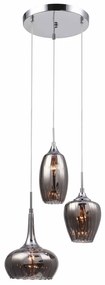 ITALUX MDM2289-3A MARANO Többágú Függesztett Lámpa Króm, Fekete E14 IP20