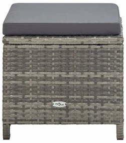 4 db szürke polyrattan kerti ülőke párnákkal