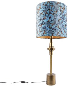 Asztali lámpa bronz bársony árnyékolóval, pillangós mintával, 40 cm - Diverso