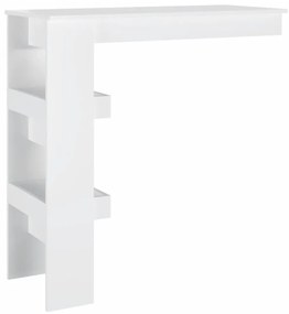 magasfényű fehér fatermék fali bárasztal 102 x 45 x 103,5cm