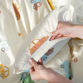 Goldea gyermek pamut párnahuzat - az autók világa 40 x 40 cm