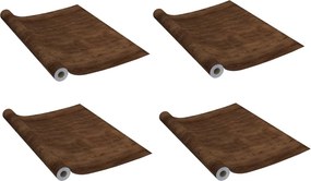 vidaXL 4 db sötét tölgyszínű öntapadó PVC ajtófólia 210 x 90 cm