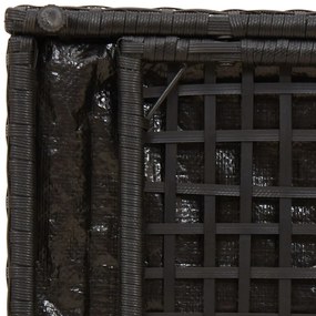 Kültéri Tároló Doboz Fekete és Krém Rattan, Poliészter 80 cm