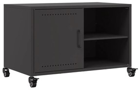 fekete acél TV-szekrény 68 x 39 x 43,5 cm