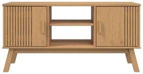 OLDEN barna tömör fenyőfa TV-szekrény 114 x 43 x 57 cm