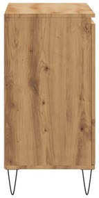 kézműves tölgy színű szerelt fa tálalószekrény 104 x 35 x 70 cm
