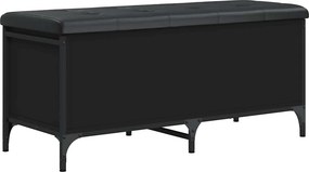 vidaXL fekete szerelt fa tárolópad 102 x 42 x 45 cm