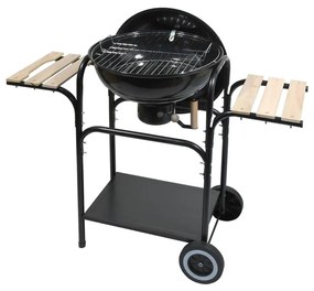 Hordozható faszén grill fekete/fa