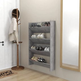 2 db betonszürke forgácslap fali cipősszekrény 80 x 18 x 60 cm
