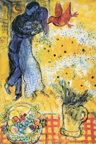 Plakát Chagall - Lovers & Flowers