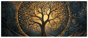 Kép – Arany aurájú fa (120x50 cm)