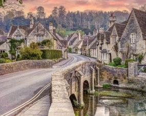 Poszter 76x60,5cm Házak és kőhíd, Assaf Frank