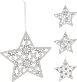 Karácsonyi függő csillag GLITTER STAR 22 cm, fehér