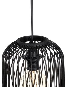 Okos kültéri lógólámpa fekete rattan 3 lámpás LED-del - Calamus