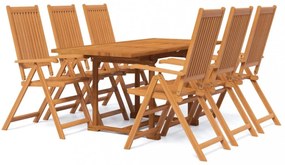 7 részes tömör akácfa kerti étkezőgarnitúra