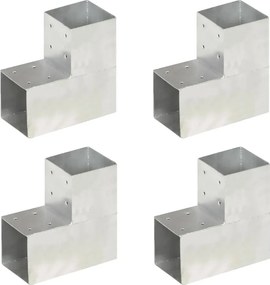 vidaXL 4 darab L alakú horganyzott fém oszloptartó 101 x 101 mm