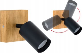 Fali lámpa Led mennyezeti lámpa tölgy Modern 10x10cm GU10 Mozgatható Falra szerelhető