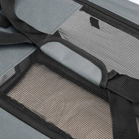 Összecsukható kutyaszállító box szürke 50x34x36 cm