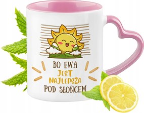 Éva bögre Rózsaszín, szív alakú füllel Kávé ajándék