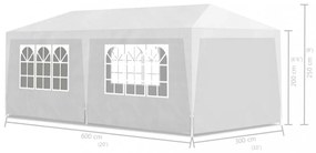fehér partisátor 3 x 6 m