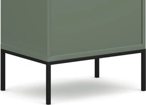 Komód 2 ajtós smoke green színben fekete elemekkel arany fogantyúkkal – MAGGIORE MA04