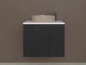 Piramida EURIDIKA fali fürdőszobabútor - mosdópult mosdó nélkül -2 ajtós-PINO FEKETE-64 x 48 x 53 cm