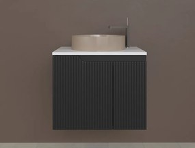 Piramida EURIDIKA fali fürdőszobabútor - mosdópult mosdó nélkül -2 ajtós - PINO FEKETE - 65 x 48 x 53 cm