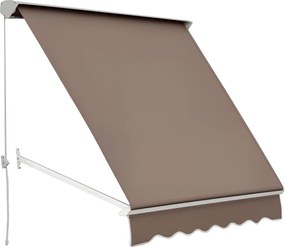 Outsunny Kézi Napernyő Állítható Dőlésszögű Alumínium Vízálló Poliészter 70L x 180W cm Világos Bézs | Aosom
