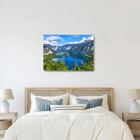 Kép - Hallstatt tó, Hallstatt, Austria (üvegen) (70x50 cm)