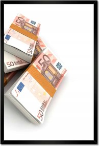 Poszterek keretben 40x60 Egy halom pénz Euro Bankjegyek