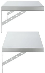 2 db ezüstszínű rozsdamentes acél fali polc 75 x 30 cm