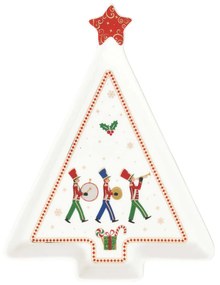 Karácsonyi porcelán kisvonatos fenyőfa alakú tálca Polar Express