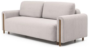 Bézs kordbársony kinyitható-tárolóhelyes kanapé 244 cm Arcadova – ELTAP
