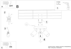 Sollux SL.1292 - Spotlámpa VERDO 3xGU10/10W/230V fekete