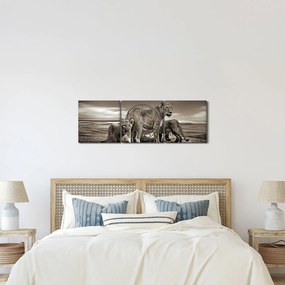 Fekete fehér tigris képe (órával) (90x30 cm)