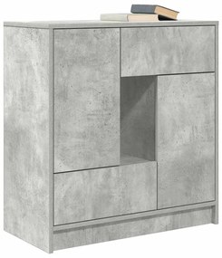 betonszürke komód fiókokkal és ajtókkal 70,5x34x74,5 cm