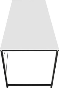 Íróasztal, fehér/fekete, 120x60 cm, MELLORA