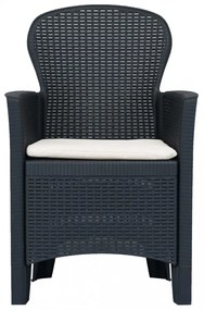 7 részes antracit rattan hatású műanyag kültéri étkezőgarnitúra