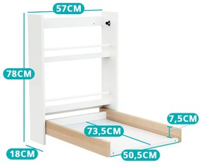 Falra szerelhető, lehajtható pelenkázó