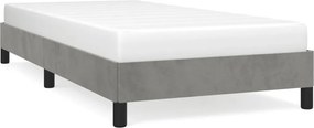 vidaXL világosszürke bársony ágykeret matrac nélkül 90x200 cm