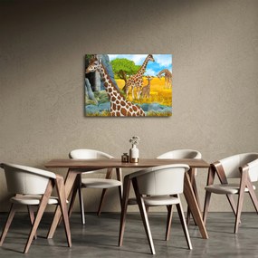 Kép - zsiráf család (70x50 cm)
