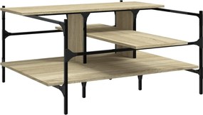 vidaXL sonoma tölgy színű szerelt fa dohányzóasztal 100x100x48,5 cm