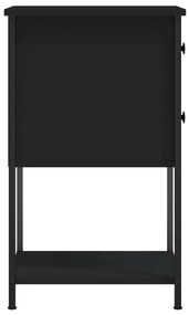 2 db fekete szerelt fa éjjeliszekrény 32x42x70 cm