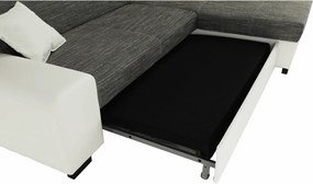 Ülőgarnitúra, fehér/szürke melír, jobbos, MINERVA