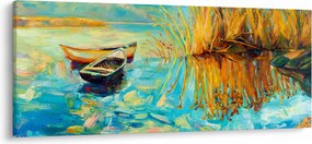 Kép - Tó csónakokkal (120x50 cm)