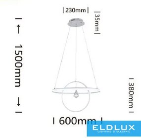 ELDLUX A52-BF Modern Led Függesztett Lámpa IP20
