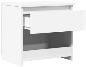 magasfényű fehér szerelt fa éjjeliszekrény 40 x 30 x 39 cm