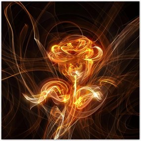 Poszterek 140x140 Lángoló fraktál rózsa