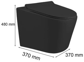 Ride fali, rimless WC fekete
