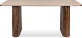 Téglalap alakú étkezőasztal 180 cm méretben, travertin/dió színben ARAMIS